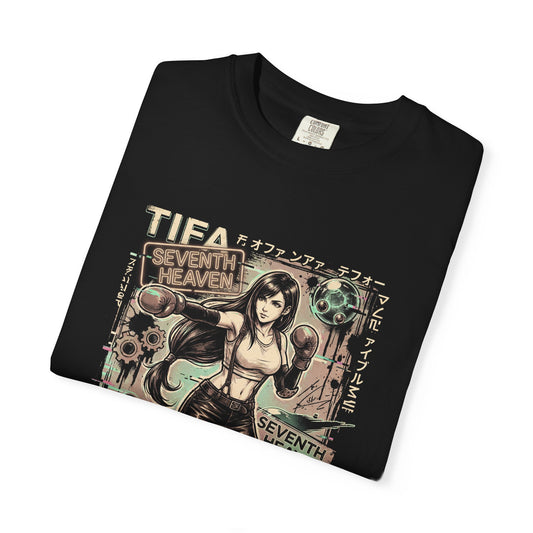 Tifa Lockhart FF7 Remake Black Crop Top Midriff Portrait Premium T-Shirt