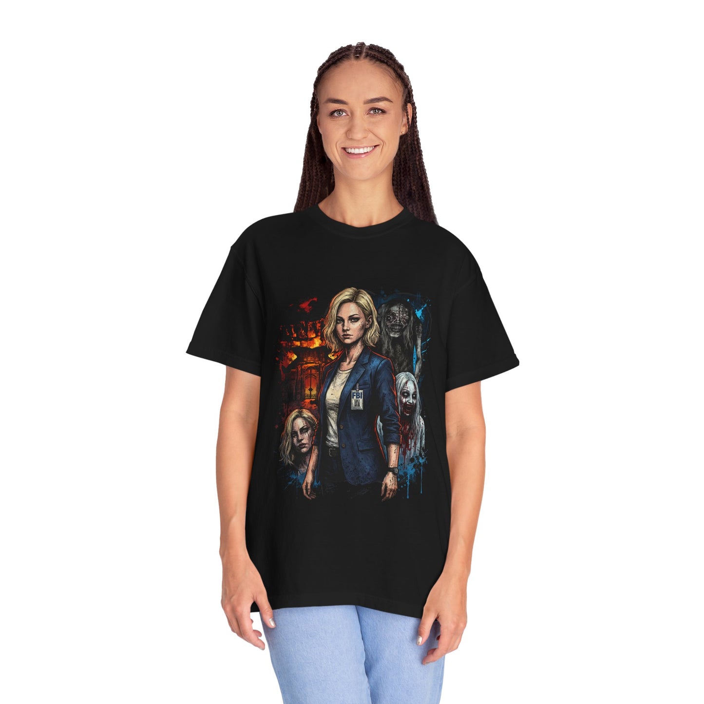 Grace Ashcroft RE9 Leon S Kennedy Dual Story Survival Terror Art Premium T-Shirt