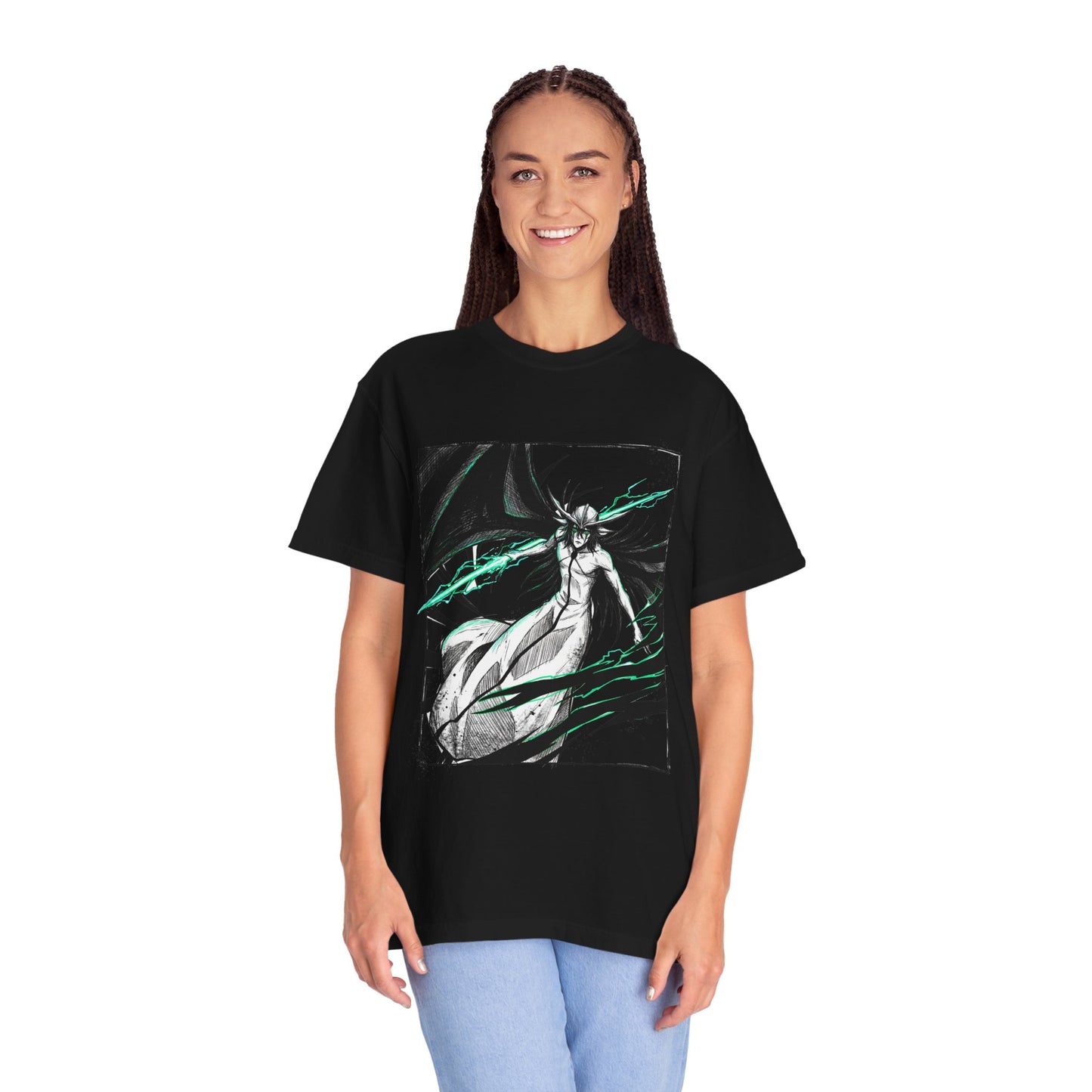 Ulquiorra Emotionless Espada Style – Short Black Hair Horned Mask Remnant Vibes Premium T-Shirt