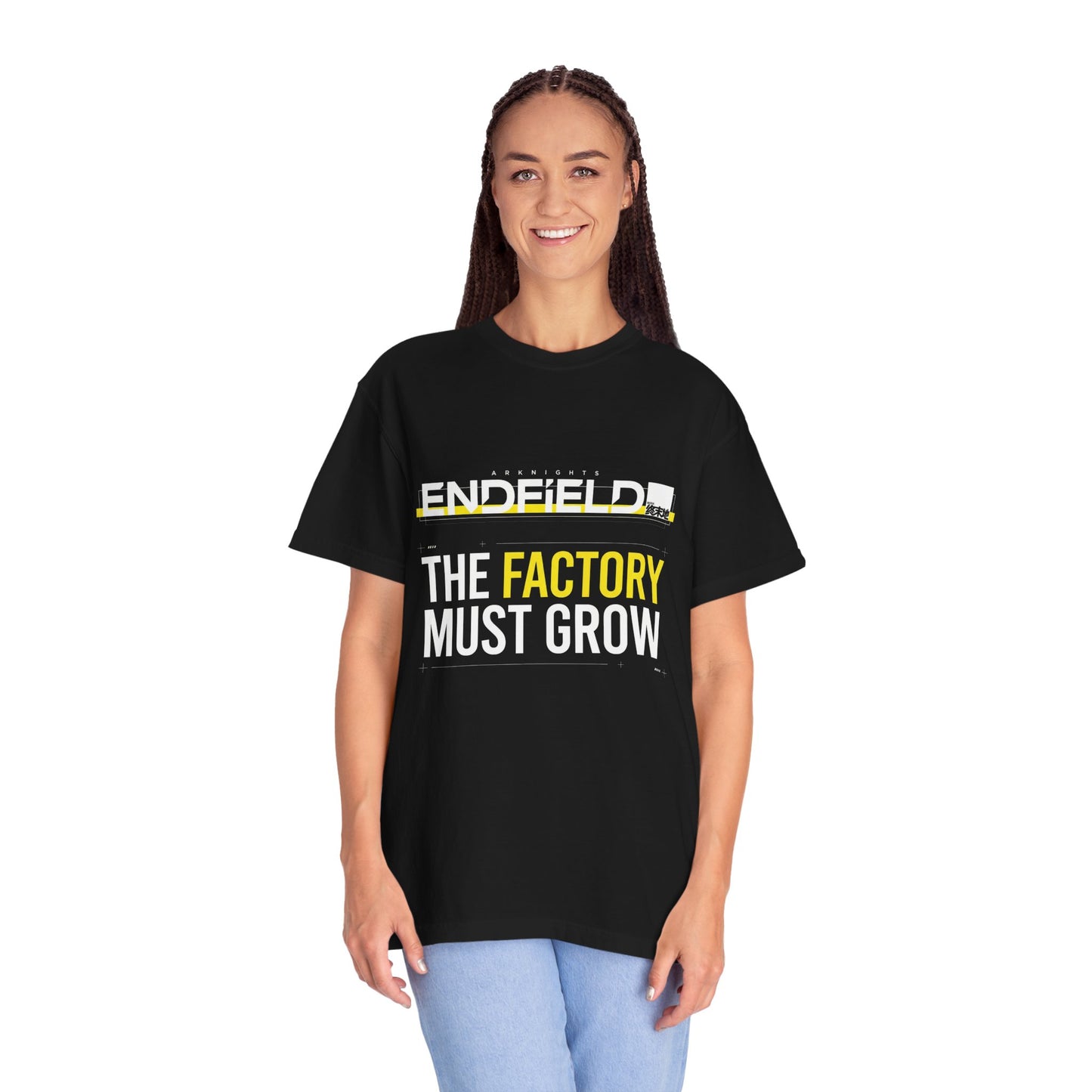 Arknights Endfield Factory Must Grow Meme Retro Factory Automation Pixel Resource Run Premium T-Shirt