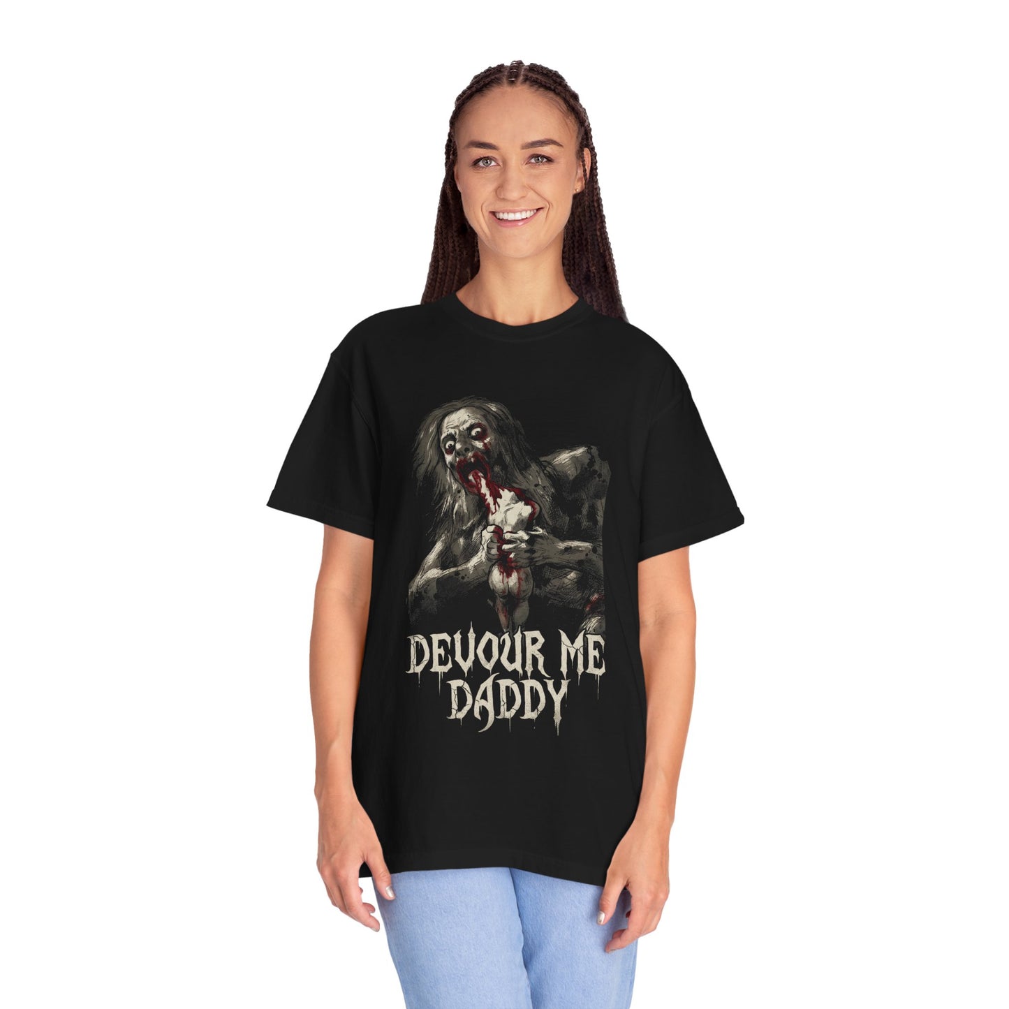 Saturn Devouring His Son Meme – Relatable Family Dinner Cursed Humor Devour me Daddy Premium T-Shirt