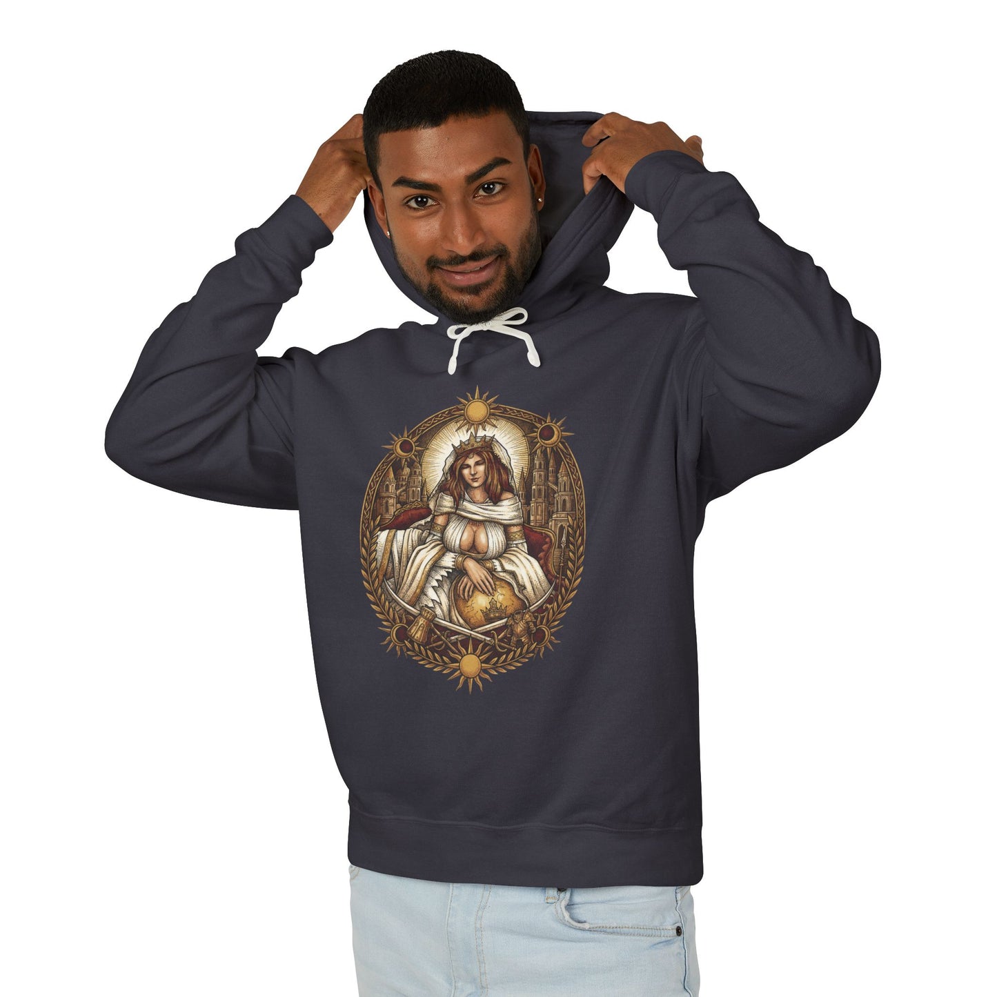 Gwynevere Radiant Goddess Dark Fantasy Portrait Unisex Premium Hoodie