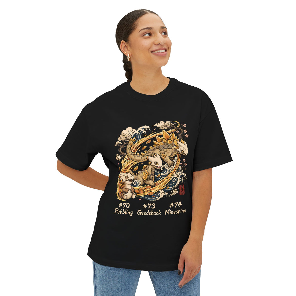 Pebbling Geodeback Minespine Aniimo Evolution Line Ukiyo-e - Oversized Premium Tee