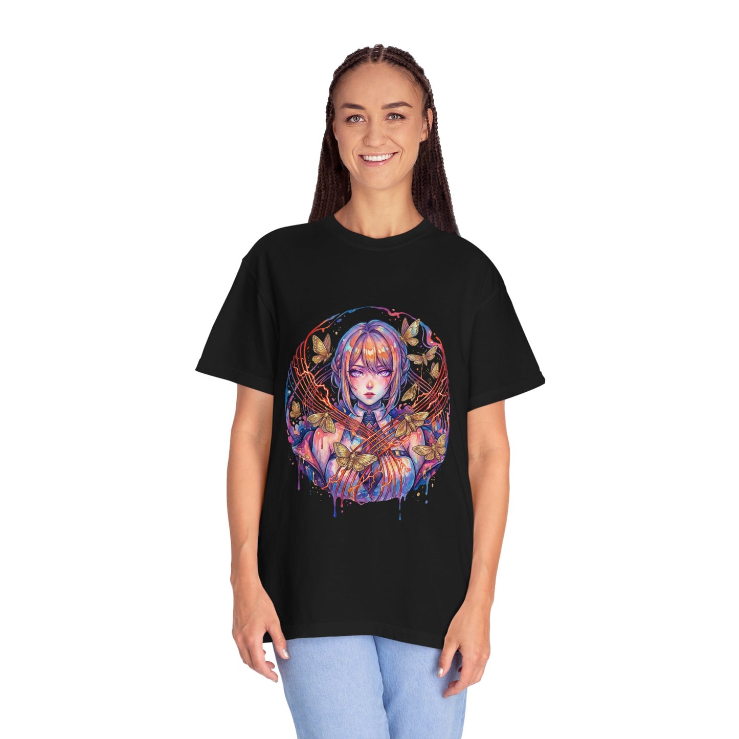 Evelyn Chevalier ZZZ Red Burning Tethers Portrait Premium T-Shirt
