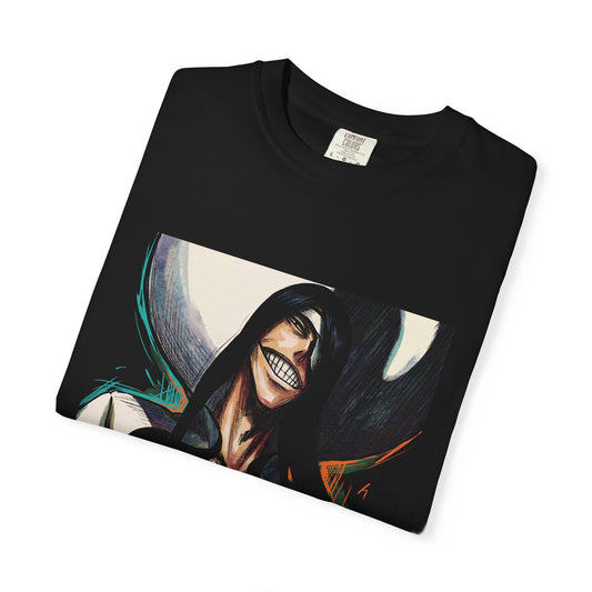 Noitora Tall Lanky Arrancar Warrior Fan Art – Eyepatch Smug Grin Black Hair Design Premium T-Shirt