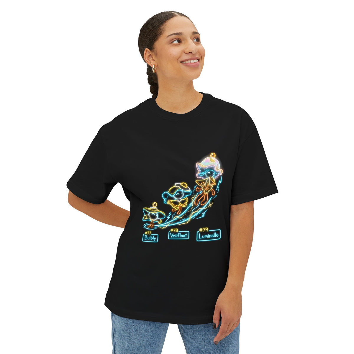 Bulbly Veilfloat Luminelle Aniimo Evolution Line Neon Glow - Oversized Premium Tee