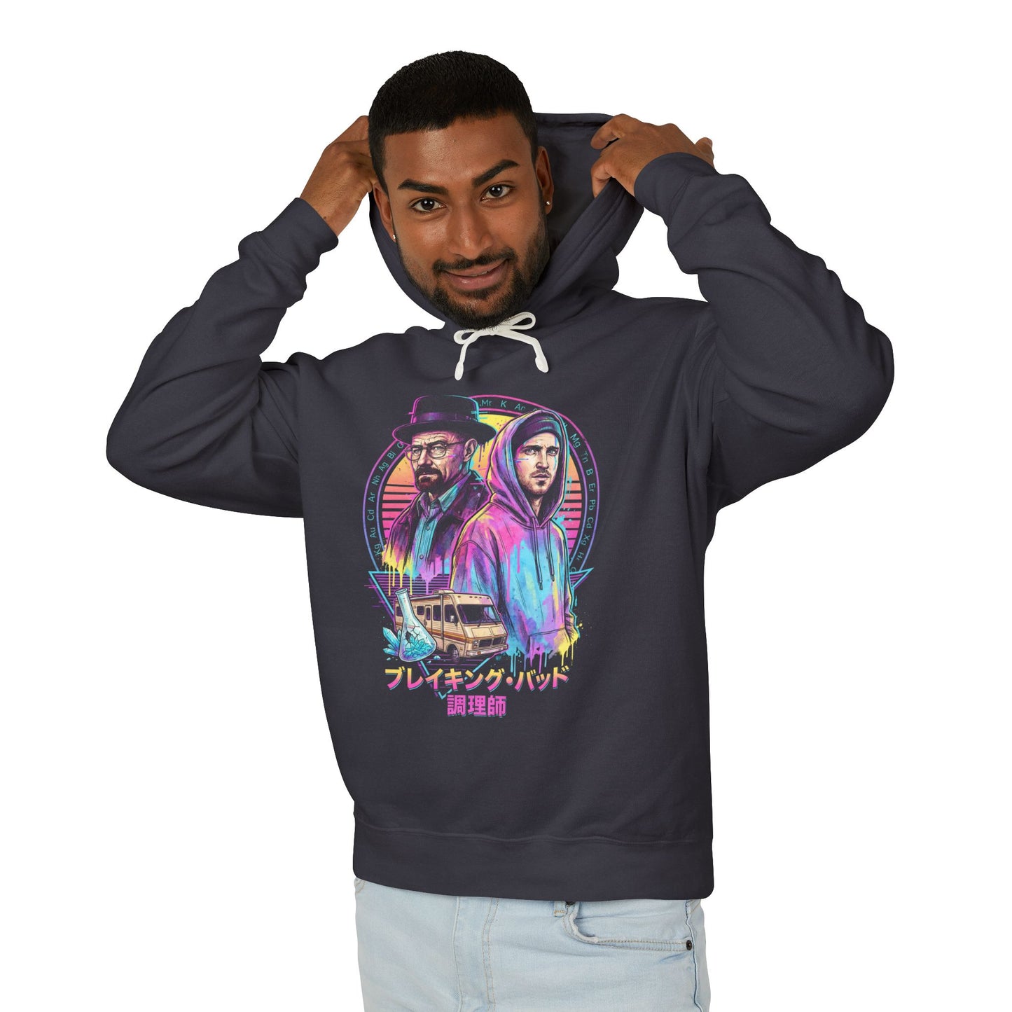 Breaking Bad RV Camper Walter White and Jesse Pinkman Art Vaporwave Synthwave Unisex Premium Hoodie