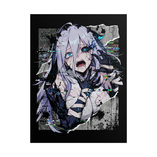 Narja Chaos Zero Nightmare Glitch Horror Portrait Poster