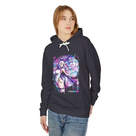 Narja and Her Flying Wyrm Companion Elysion CZN Epic Battle Illustration Unisex Premium Hoodie
