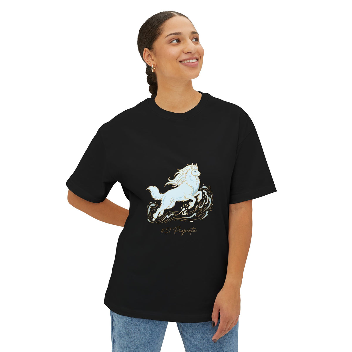 Piopiota Aniimo Gold Line Art Creature Art - Oversized Premium Tee