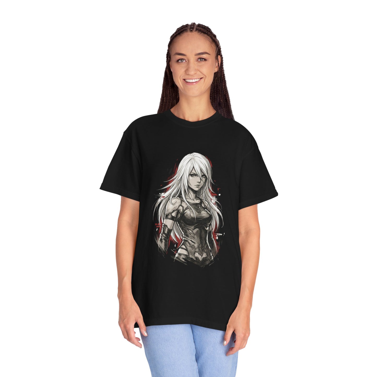 A2 NieR Shirt | Long White Hair Tattered Black Outfit Gamer Merch Premium T-Shirt