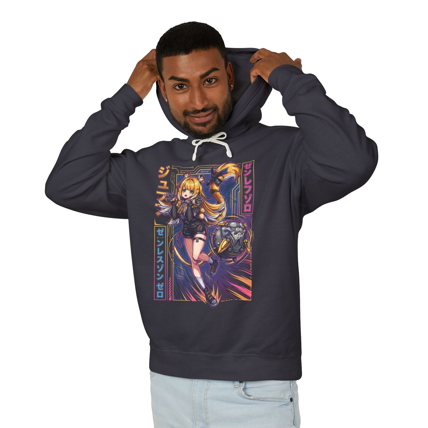 Ju Fufu Zenless Zone Zero Synthwave Sunset Tiger Unisex Premium Hoodie