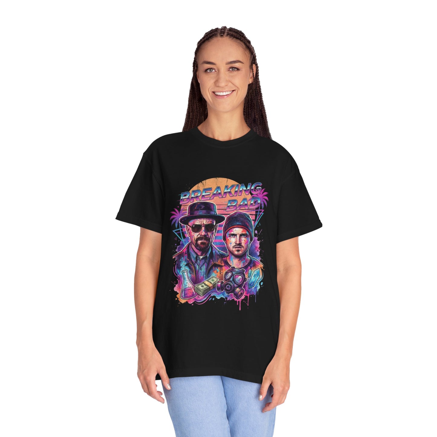 Walter White Jesse Pinkman Breaking Bad Iconic Heisenberg Portrait Premium T-Shirt
