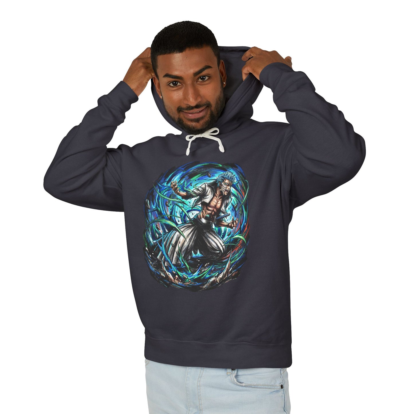 Bleach Grimmjow 6th Espada Jagged Jacket Illustration Unisex Premium Hoodie