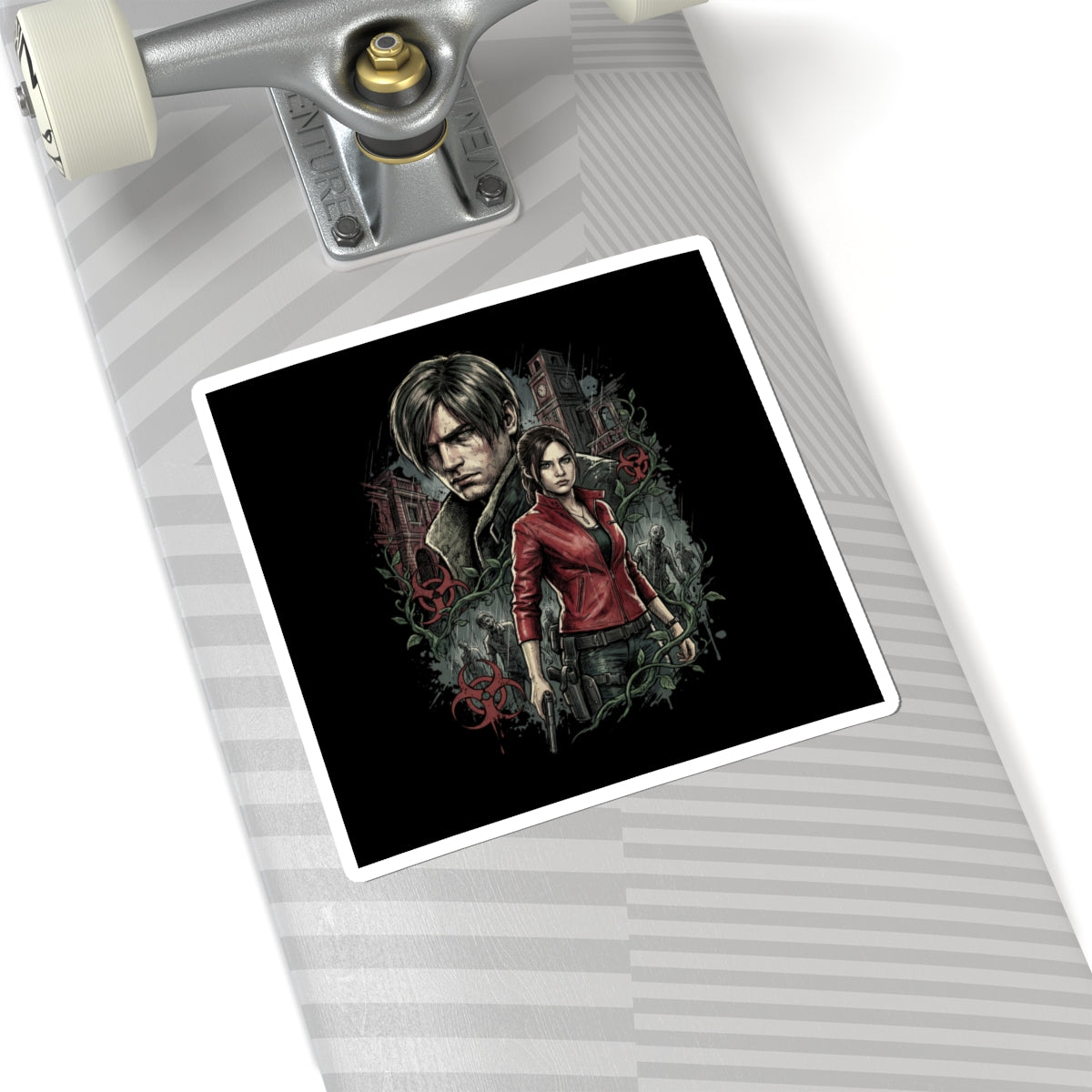 Resident Evil 2 Leon Kennedy and Claire Raccoon City Biohazard Sticker
