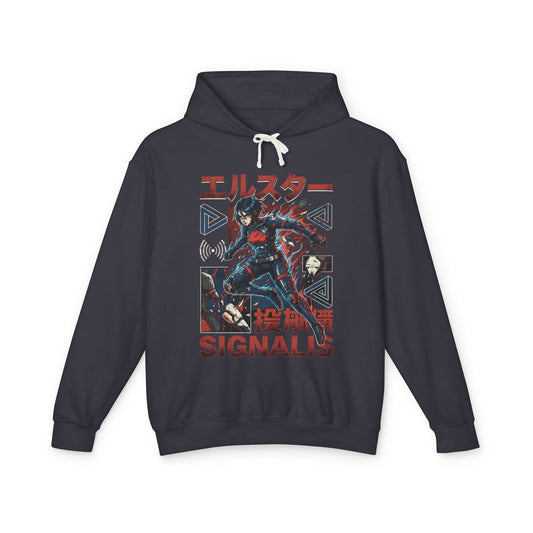 Signalis Elster Black Hair Red Eyes Retro Horror Design Unisex Premium Hoodie