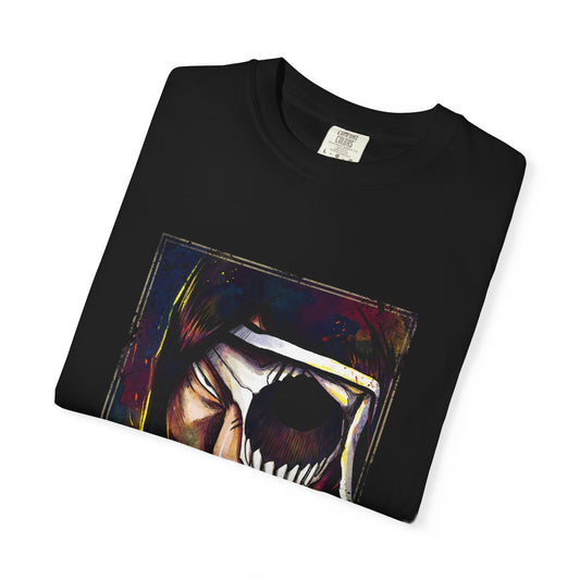 Noitora Tall Lanky Arrancar Warrior Fan Art – Eyepatch Smug Grin Black Hair Design Premium T-Shirt