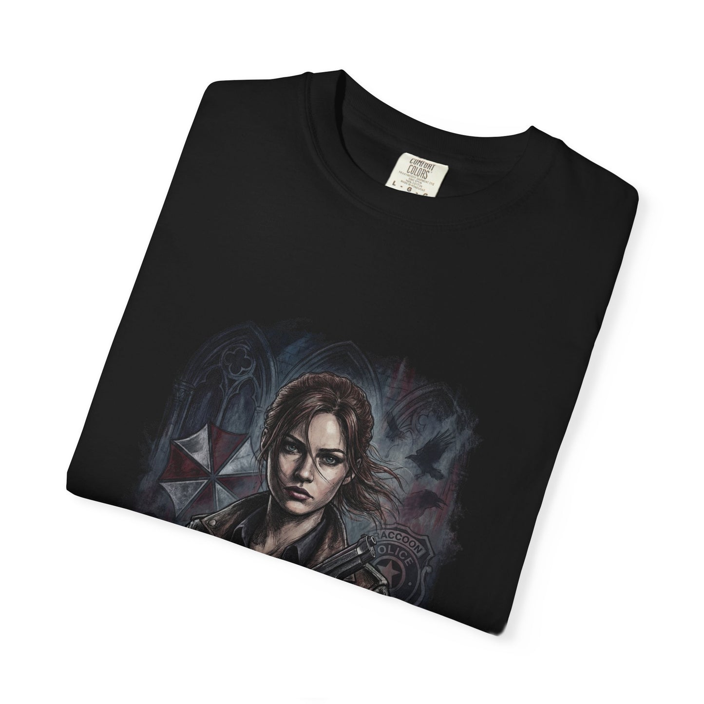 Resident Evil Claire Redfield Raccoon Police Station Escape Portrait Premium T-Shirt