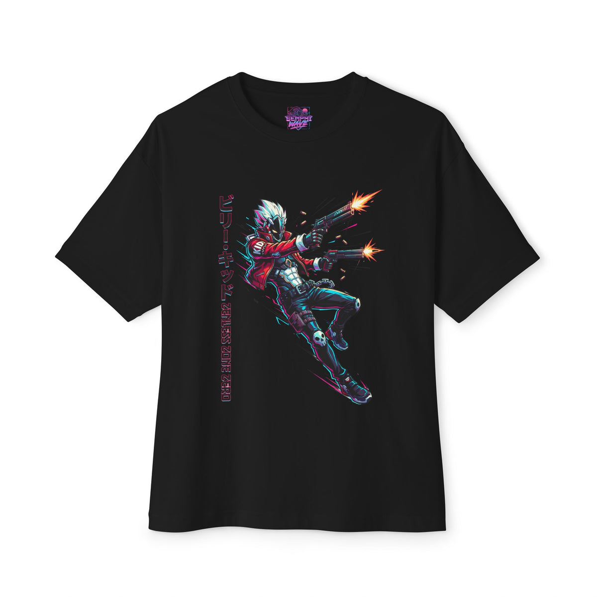 Zenless Zone Zero Billy Kid Neon Gunfire Fan Art Oversized T-Shirt