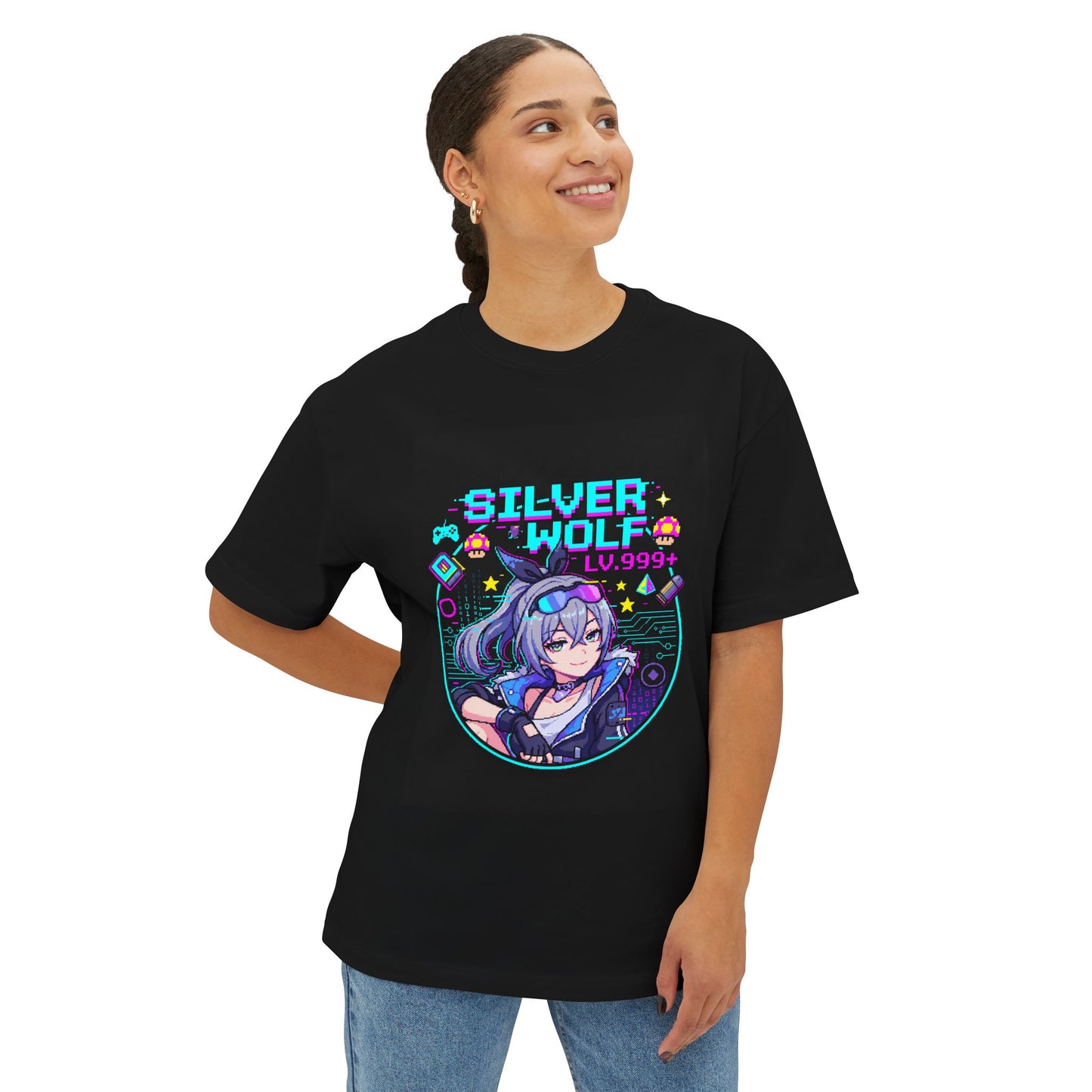 HSR Silver Wolf: Lv.999 Firewall Breaker Premium Oversized Unisex T-Shirt