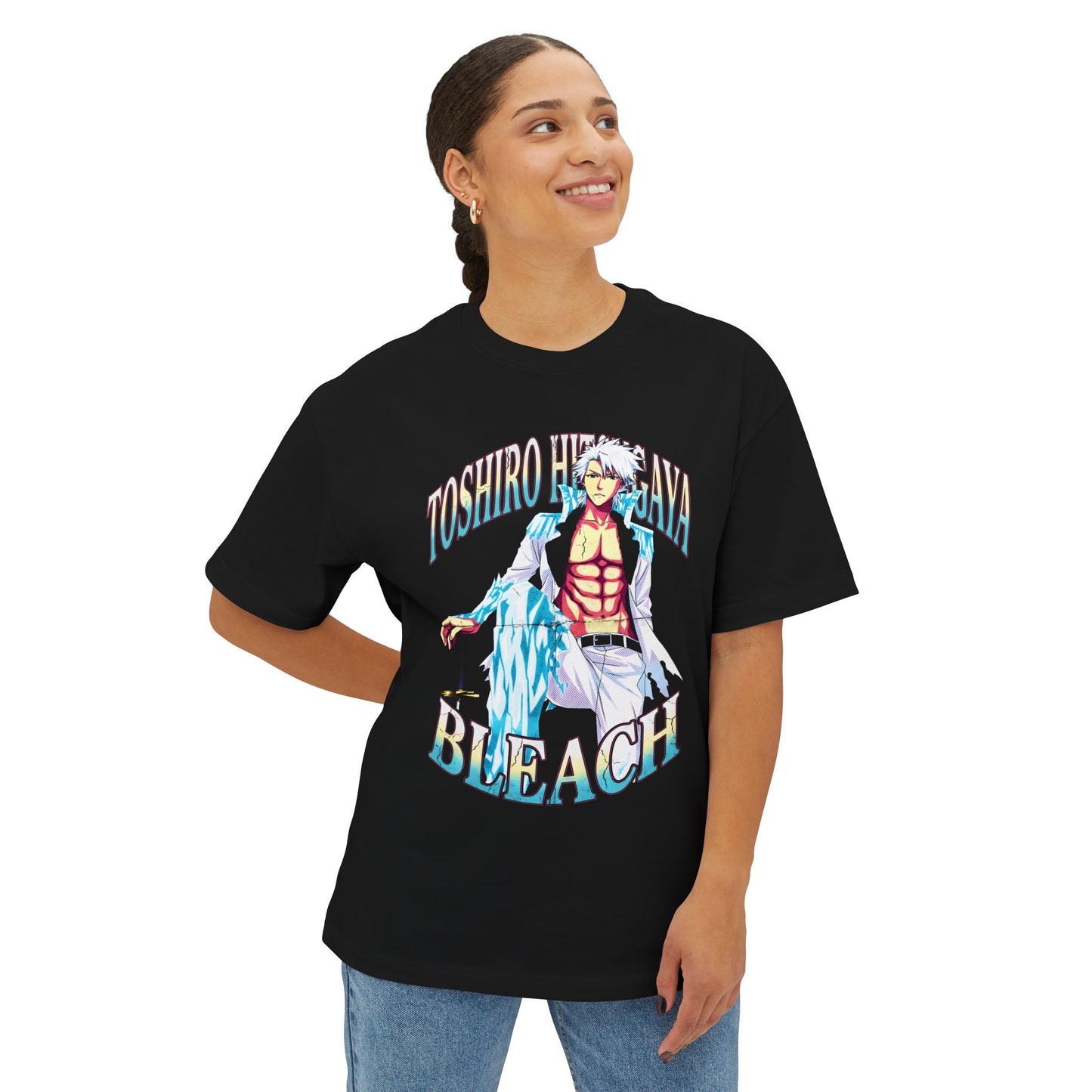 Toshiro Hitsugaya Bleach Vintage Faded Streetwear Shirt - Oversized Premium Tee