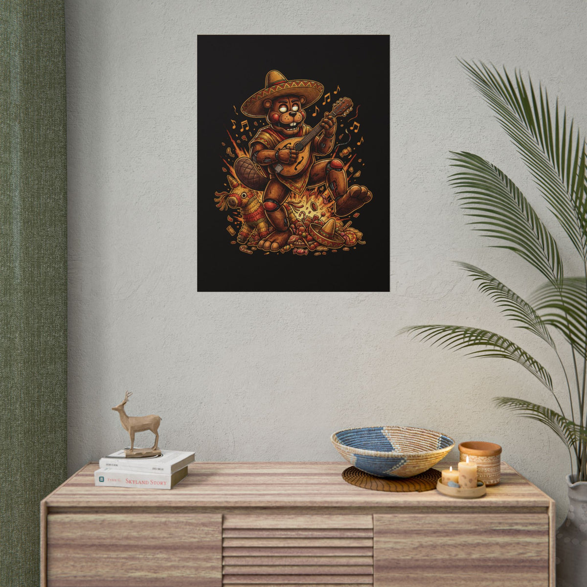 FNAF El Chip Beaver Sombrero Mandolin Fiesta Fan Art Poster
