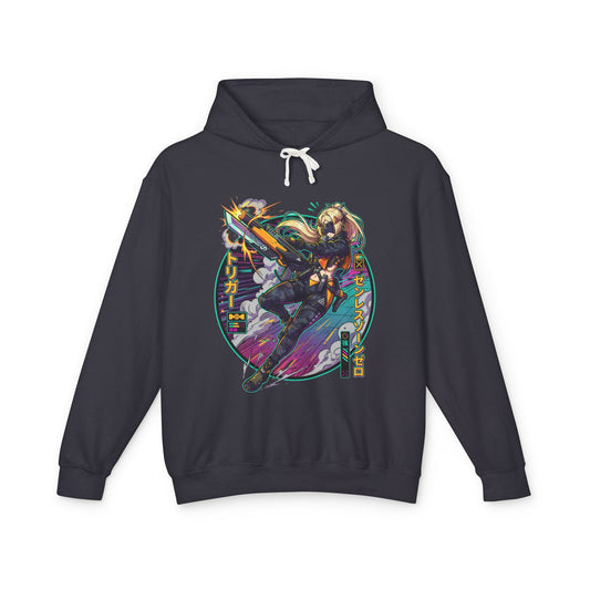 Zenless Zone Zero Trigger Vaporwave Neon Sniper Rifle Unisex Premium Hoodie