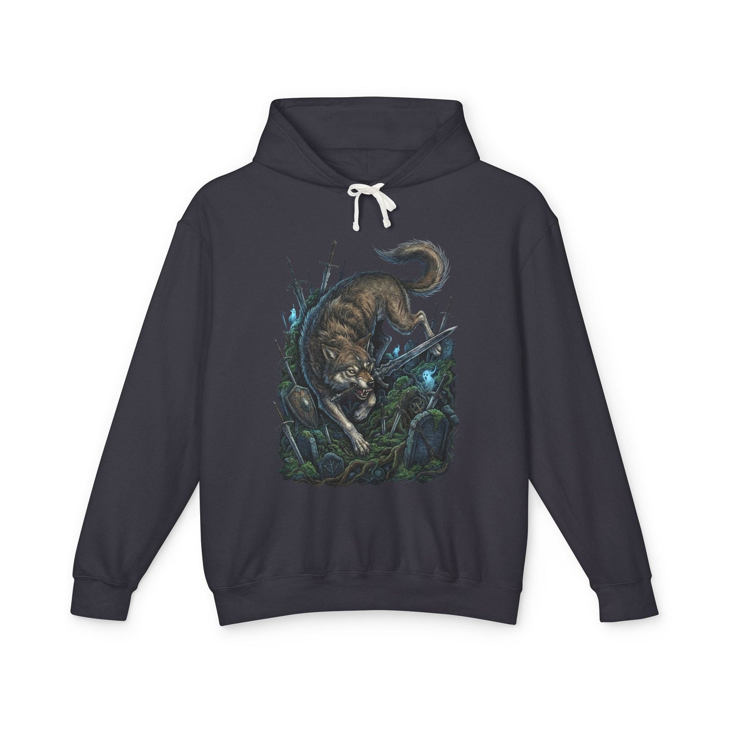 Sif Great Grey Wolf Sword Guardian Art Unisex Premium Hoodie