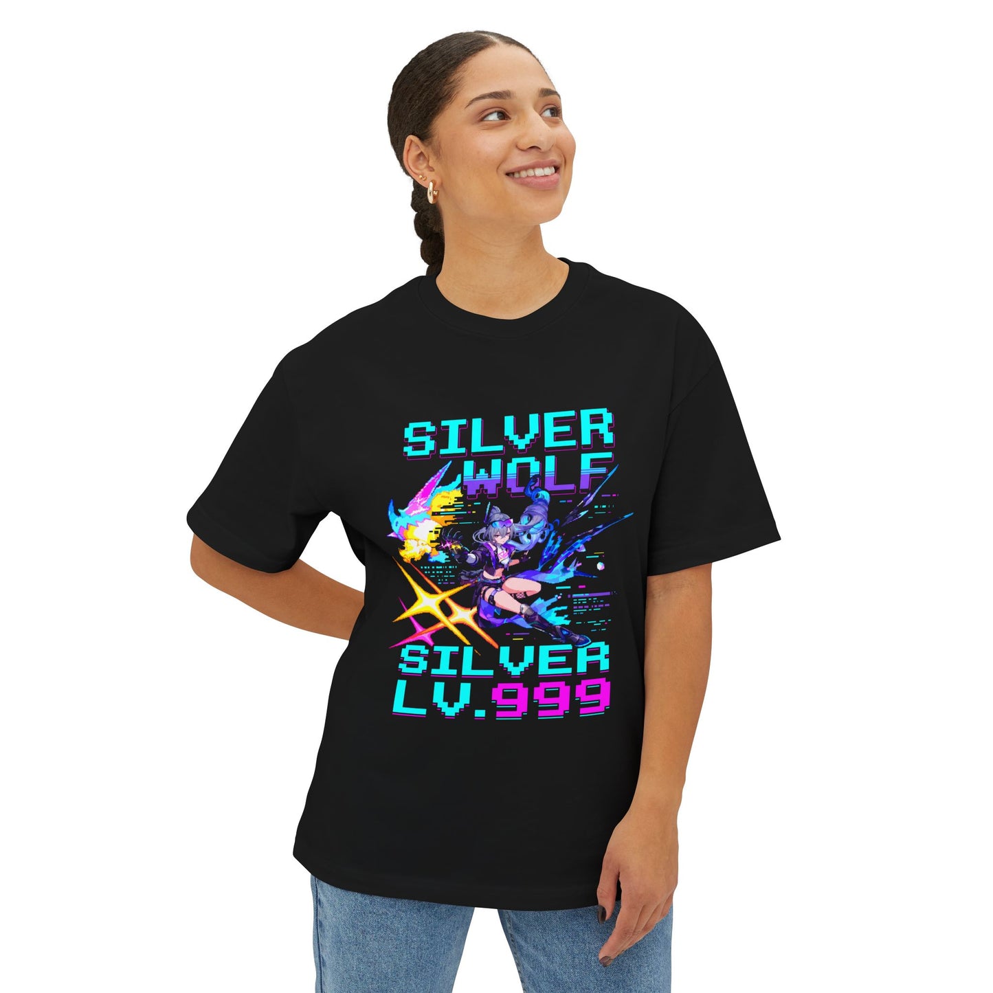 Silver Wolf Level 999: Stellaron Hacker Ace Premium Oversized Unisex T-Shirt