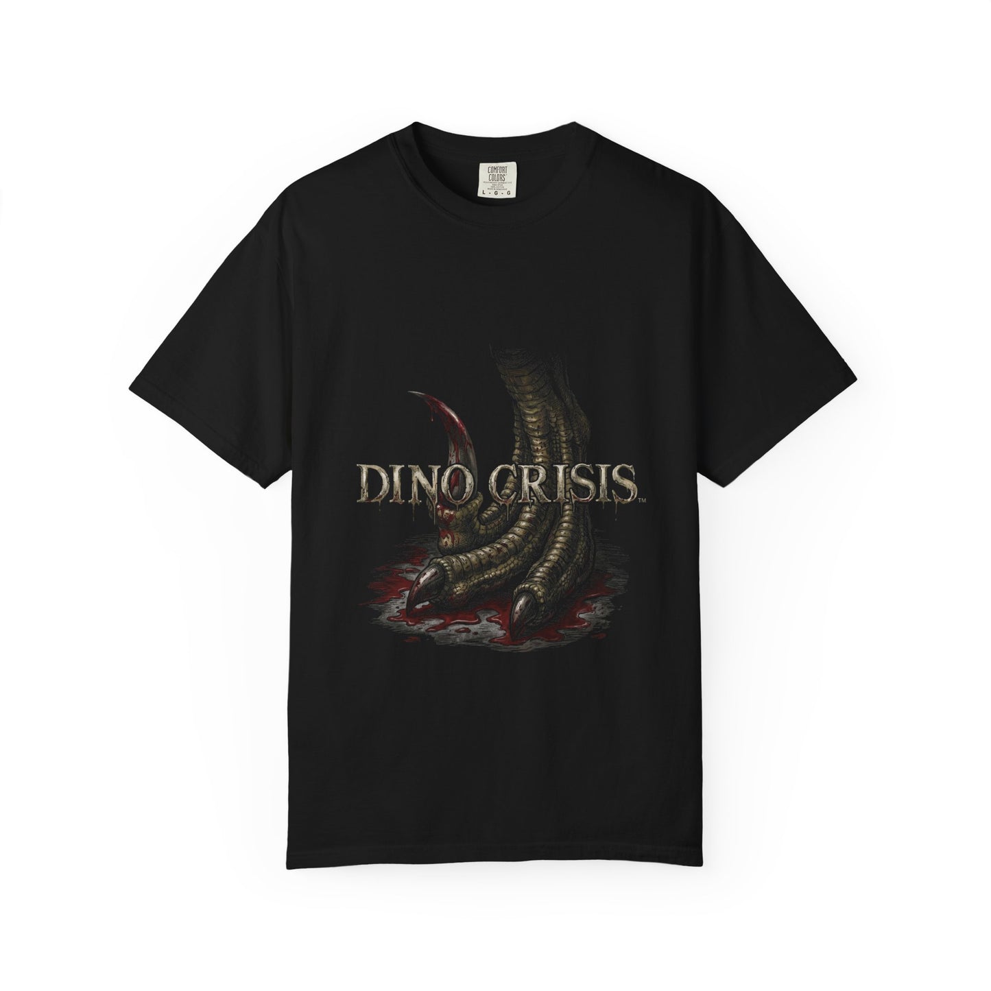 Dino Crisis 1999 Cover Art Velociraptor Claw Bloody Foot Portrait Premium T-Shirt