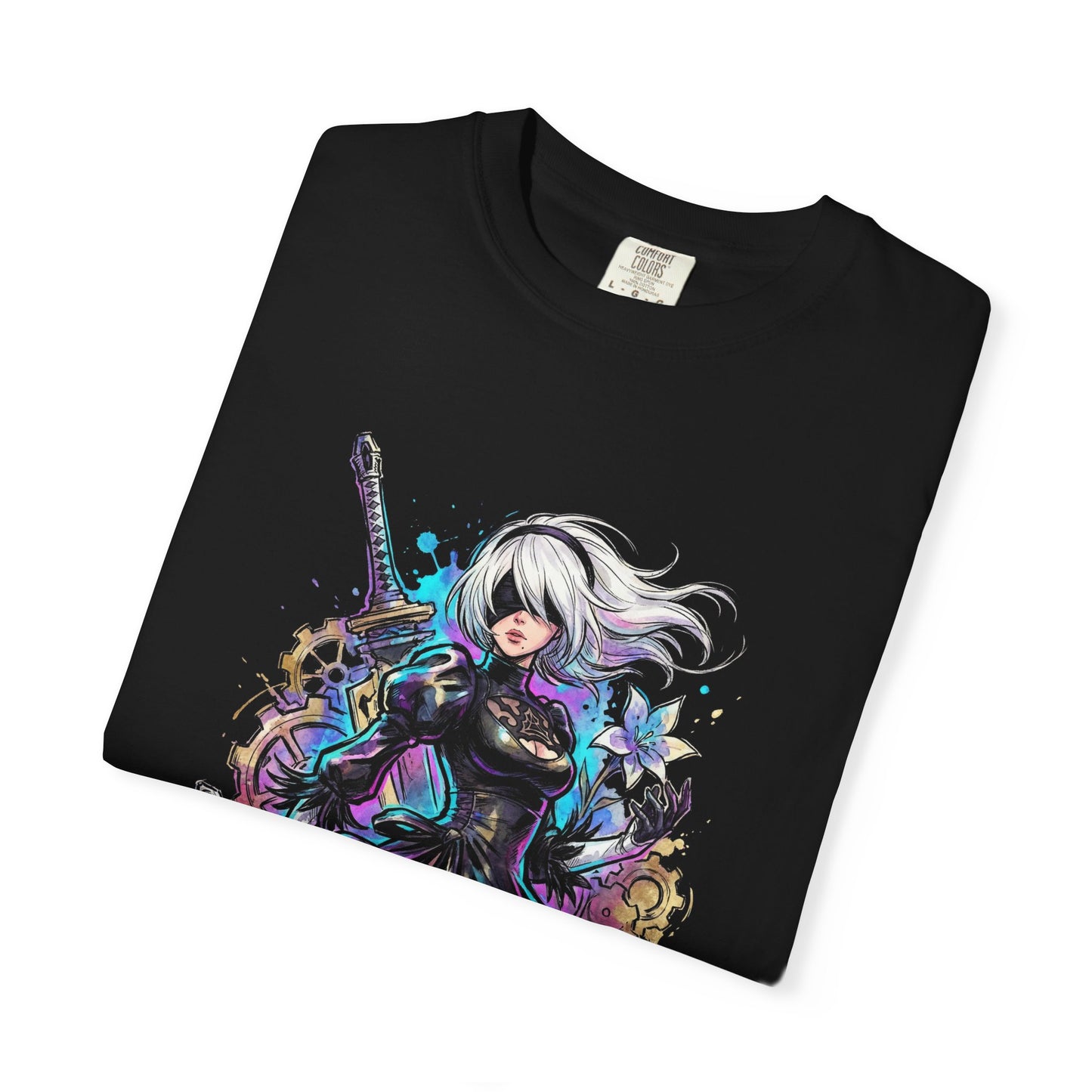 2B NieR Vaporwave Retro Wave Pink Blue Gradient Portrait Premium T-Shirt