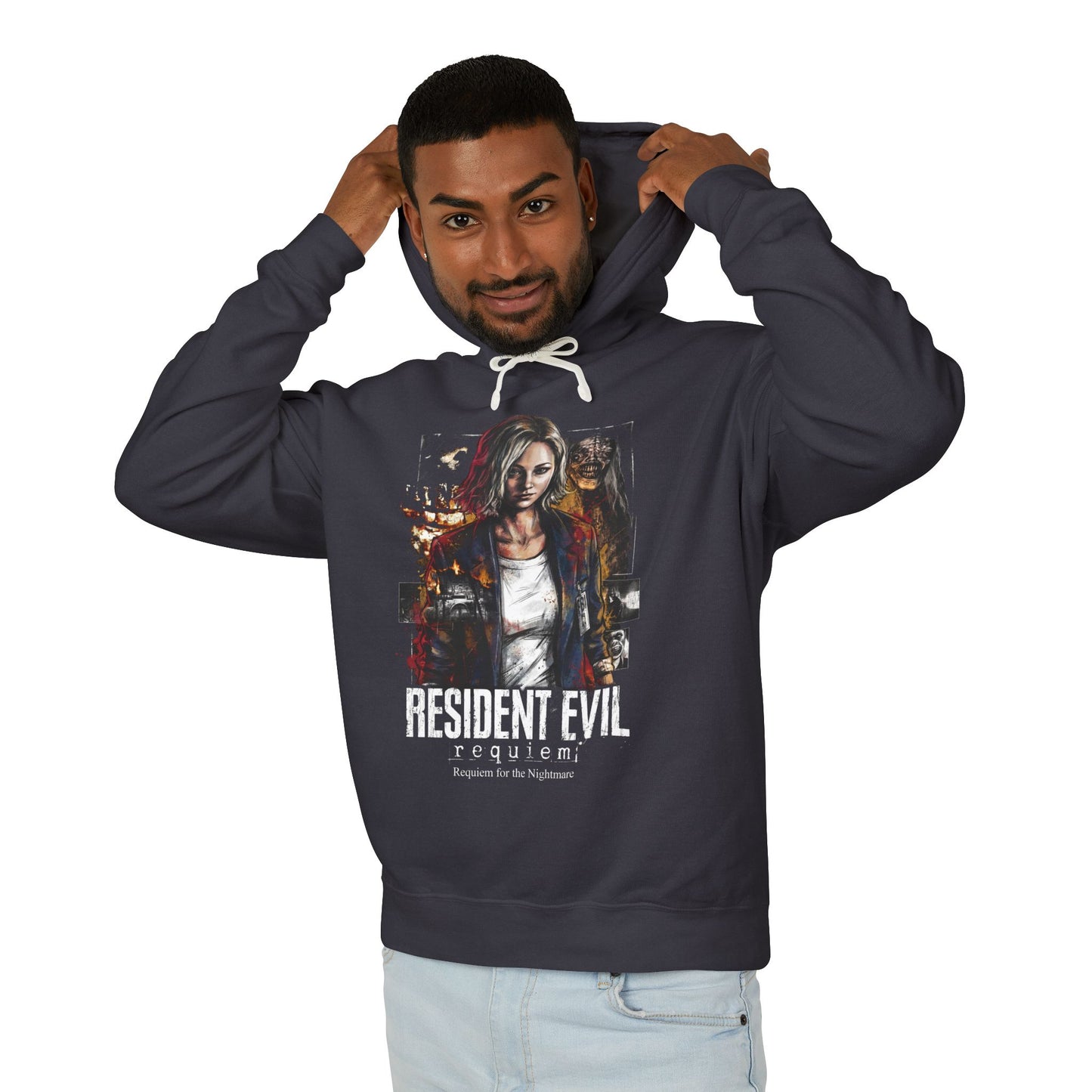 Resident Evil 9 Grace Ashcroft Fearful Expression FBI Design Unisex Premium Hoodie