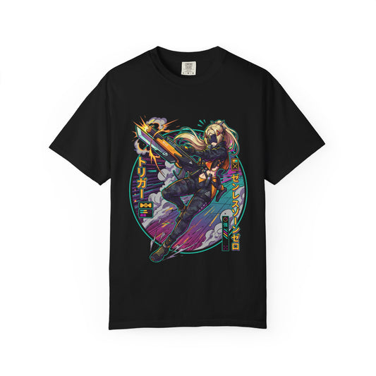 Zenless Zone Zero Trigger Synth Retrowave Blonde Sniper Premium T-Shirt