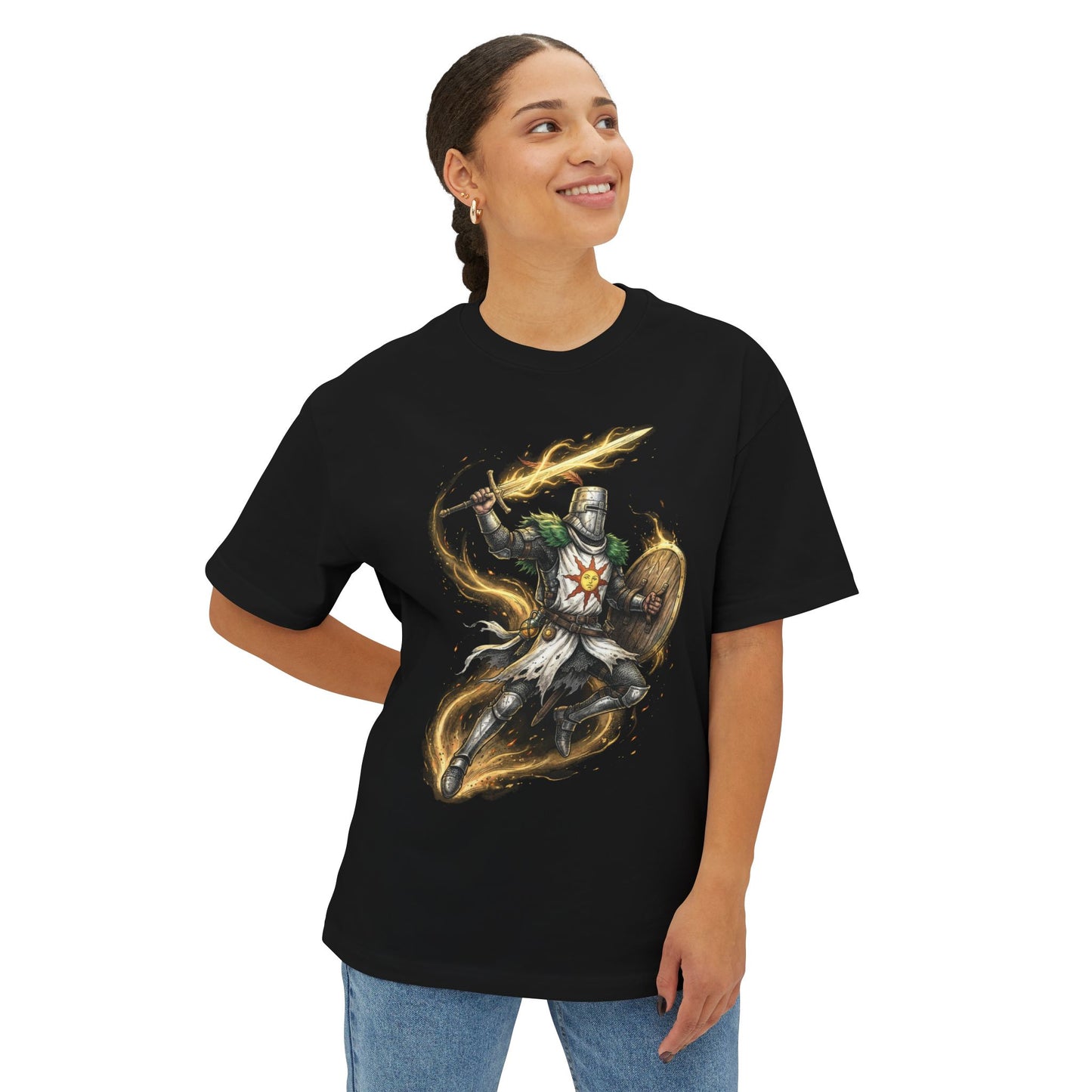 Solaire of Astora Sunlight Warrior Portrait Premium Oversized Unisex T-Shirt