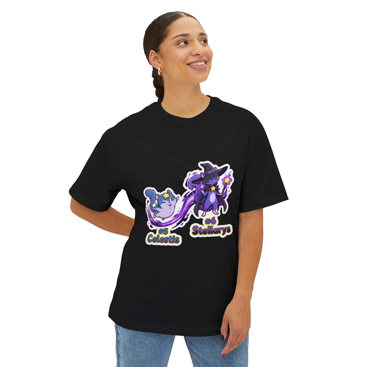 Celestis Stellarys Aniimo Evolution Line Sticker Art - Oversized Premium Tee