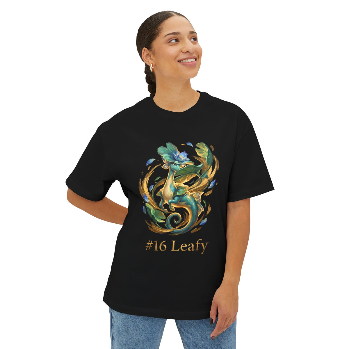 Leafy Aniimo Gold Oil Painting Creature Art - Oversized Premium Tee
