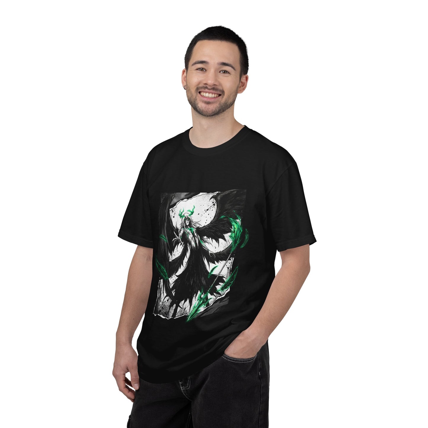 Ulquiorra Green Eyed Melancholy Fighter Art – Thick Eyebrows Perpetual Frown Style Premium T-Shirt