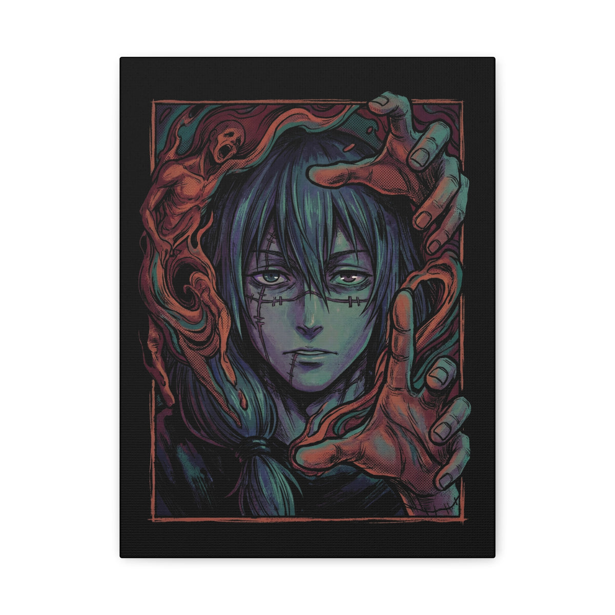 Jujutsu Kaisen Mahito Patchwork Face Canvas Print