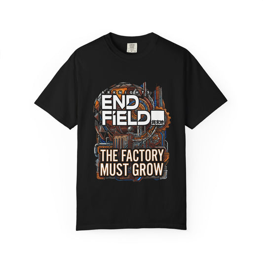 Arknights Endfield Factory Must Grow Meme Design Endless Factory Build Resource Chain Premium T-Shirt