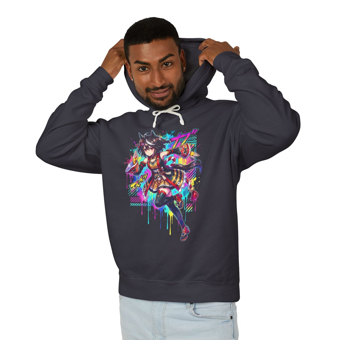 Kitasan Black Umamusume Pretty Derby Black Hair White Streak Portrait Unisex Premium Hoodie