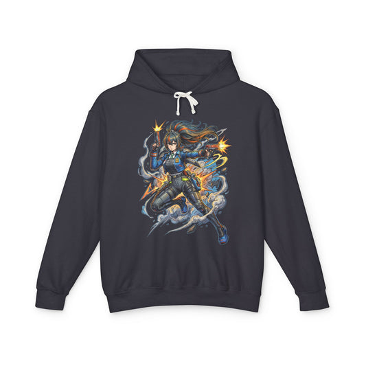 Zenless Zone Zero Zhu Yuan Dual Pistols Smoke Fan Art Hoodie
