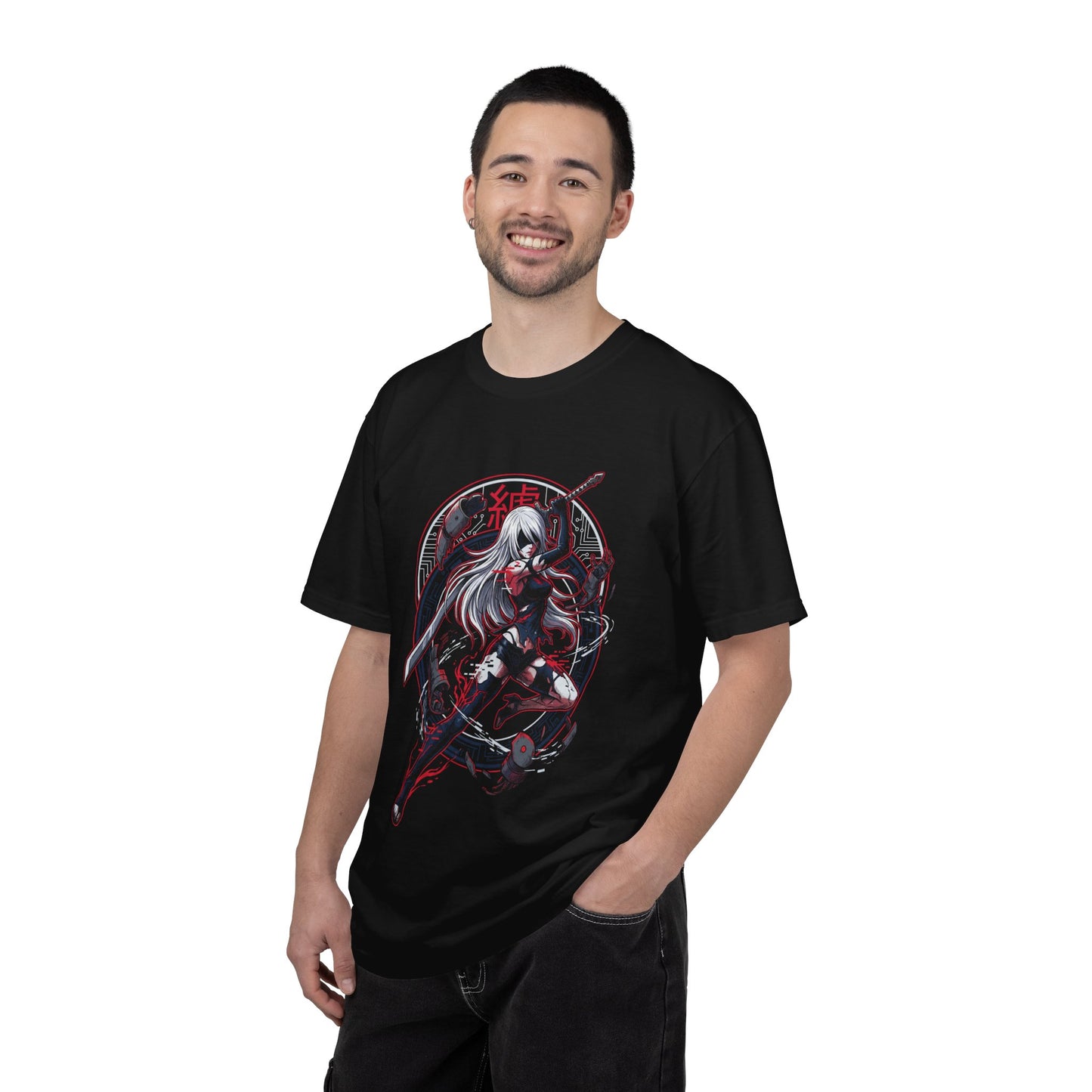 NieR Automata A2 Wild Long Hair Velvet Midriff Cloth Art Premium T-Shirt