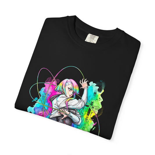 Cyberpunk Edgerunners Lucy Short White Hair Glowing Eyes Icon Premium T-Shirt