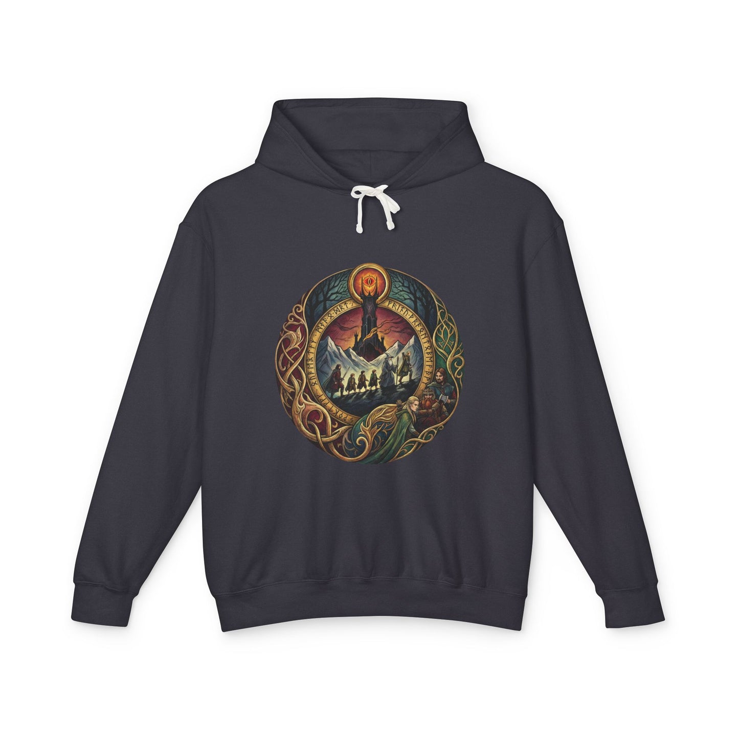 LOTR Fellowship Leaf Brooch Style – Elven Lórien Gift Heraldic Design Unisex Premium Hoodie