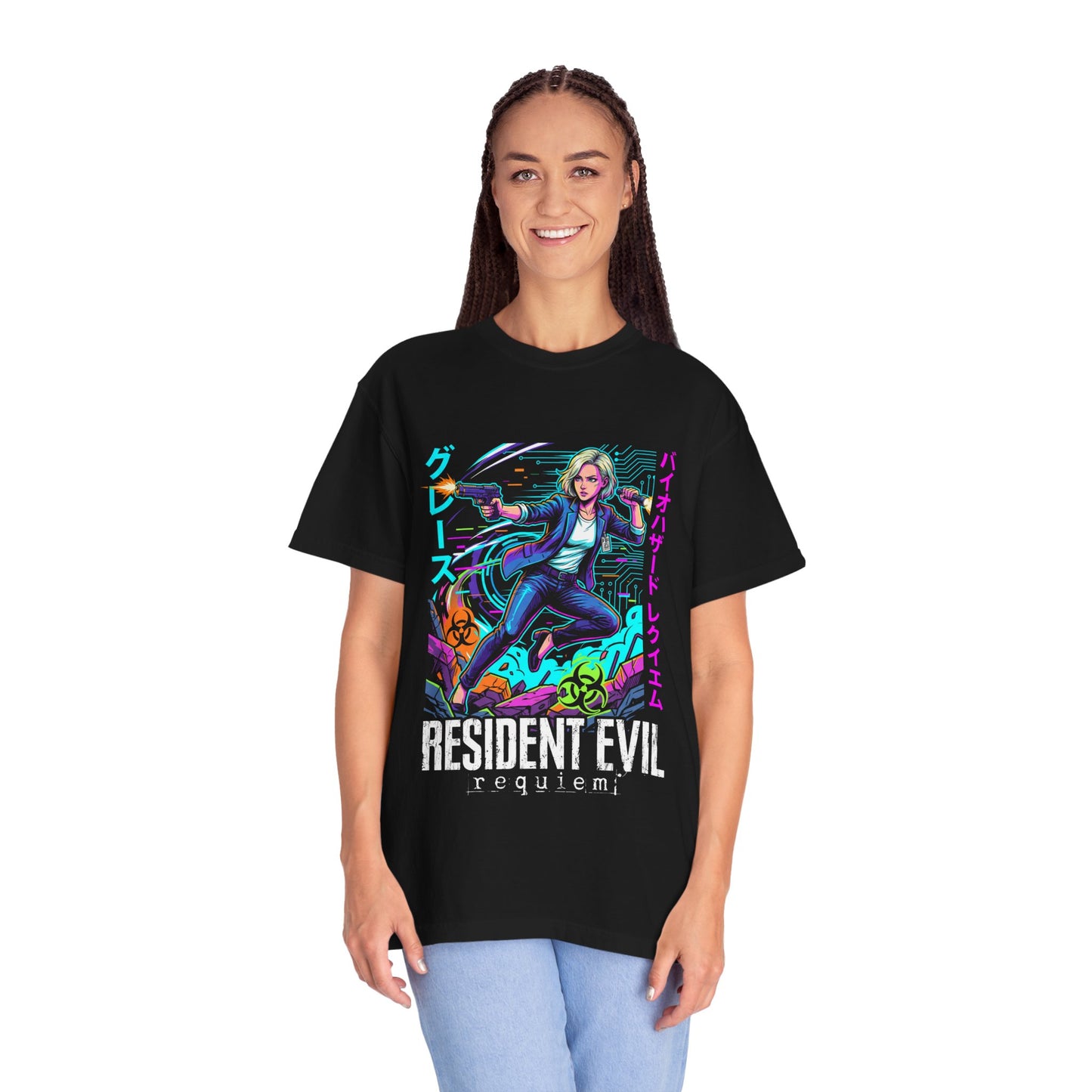 Cyberpunk synthwave Retro RE9 Grace Ashcroft Raccoon City Return Art Premium T-Shirt