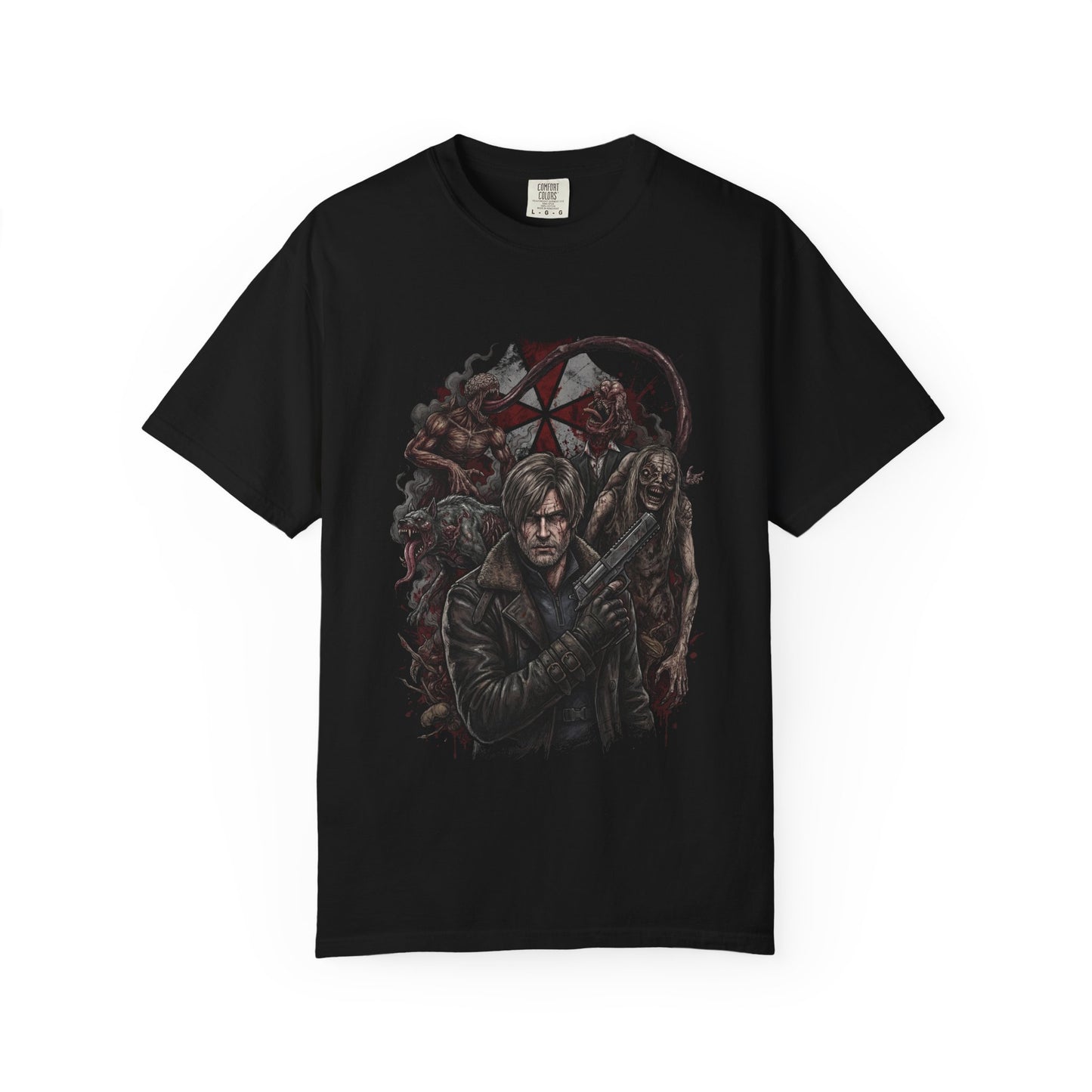 RE Requiem Leon S Kennedy High Kick Zombie Horde Design Premium T-Shirt