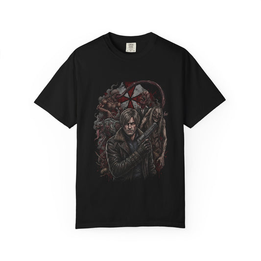 RE Requiem Leon S Kennedy High Kick Zombie Horde Design Premium T-Shirt