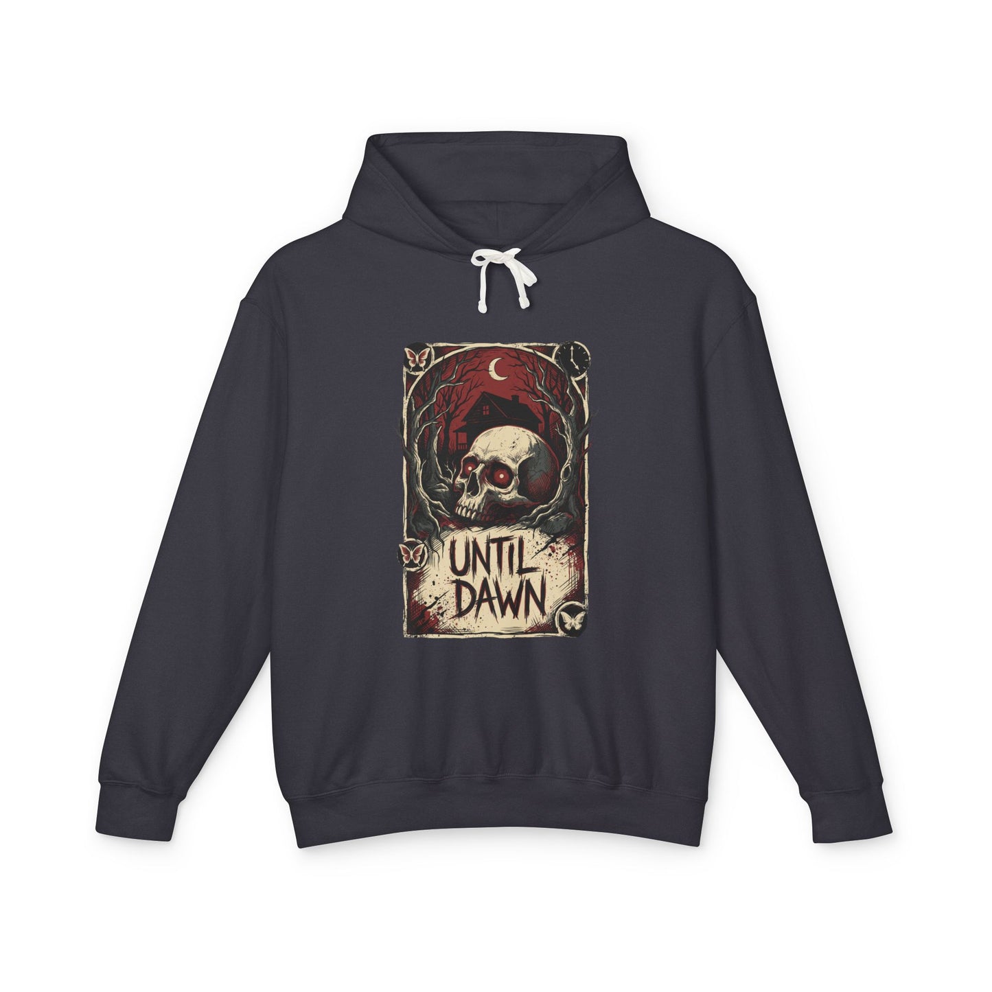 Until Dawn Wendigo Horror Portrait – Clawed Beast Snowy Lodge Night Art Unisex Premium Hoodie