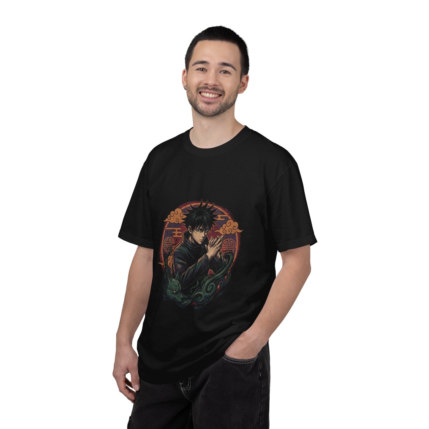 Jujutsu Kaisen Megumi Fushiguro Black Hair Serious Art Premium T-Shirt