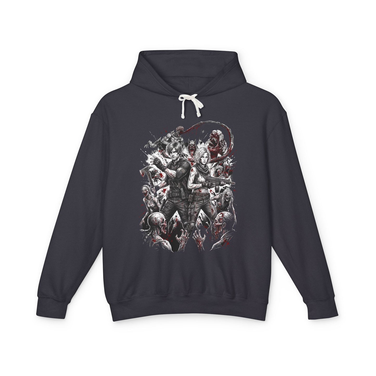 Grace Ashcroft Leon S Kennedy Resident Evil Requiem Blister Heads Grunge Unisex Premium Hoodie